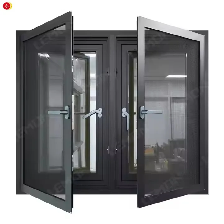 Cheap Aluminum Double Glazed Frame Glass Casement Windows Residential for House Villa Tilt and Turn Window