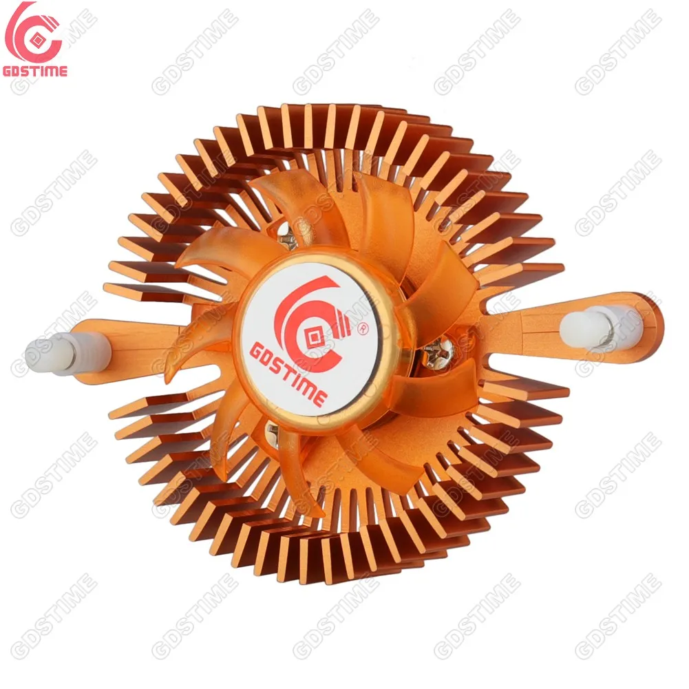Computer DC 12V 5V 2Pin 80mm VGA Round Aluminum Heatsink Cooler Fan 64*14
