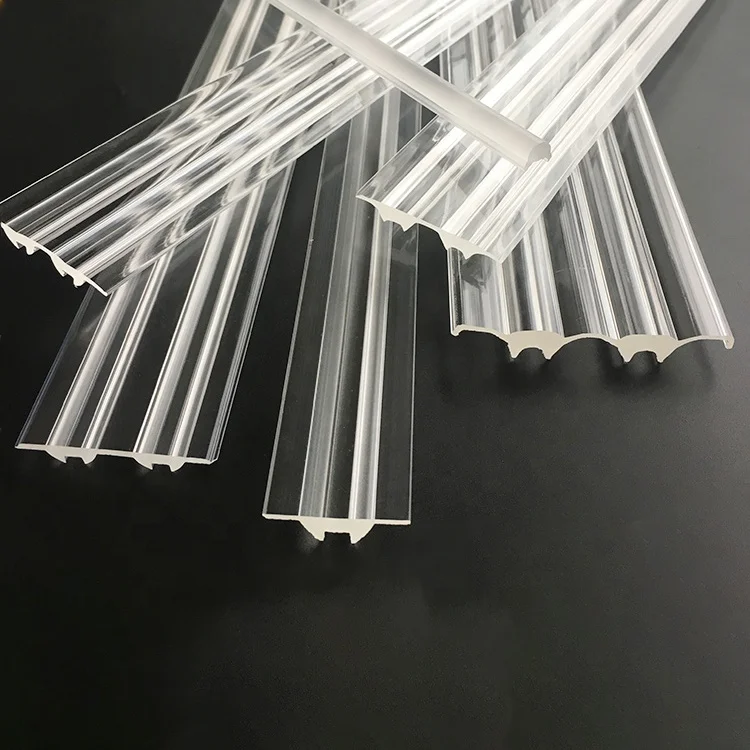 Factory Price Plastic Extrusion Craft Illumination Optical Clear Acrylic PMMA LED Linear Light Strip Lens Lampshade