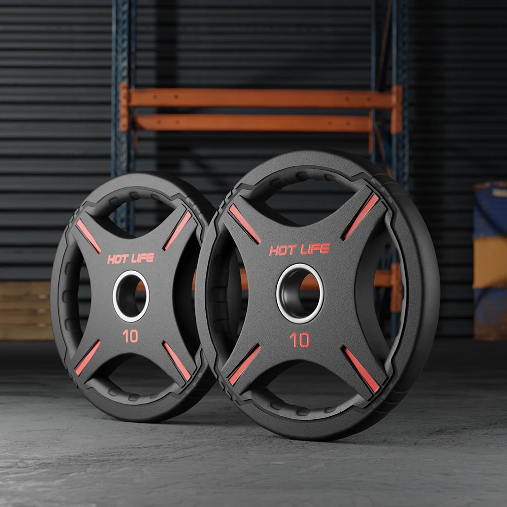 Hot Life Gym Urethane Weightlifting Barbell Weight Plates