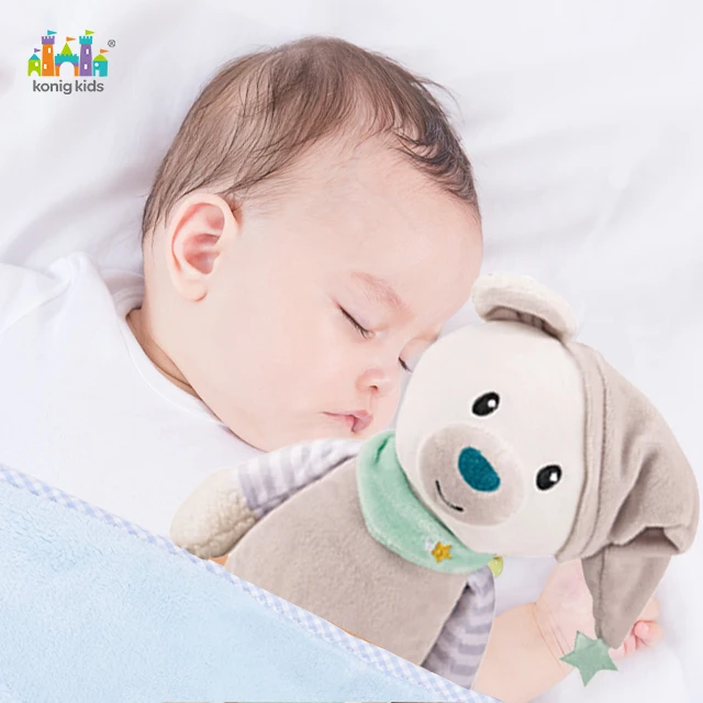 Konig Kids Soft Koala Bear Raccoon Stuffed Animal Push Sleeping Plush Toy With Music Lights