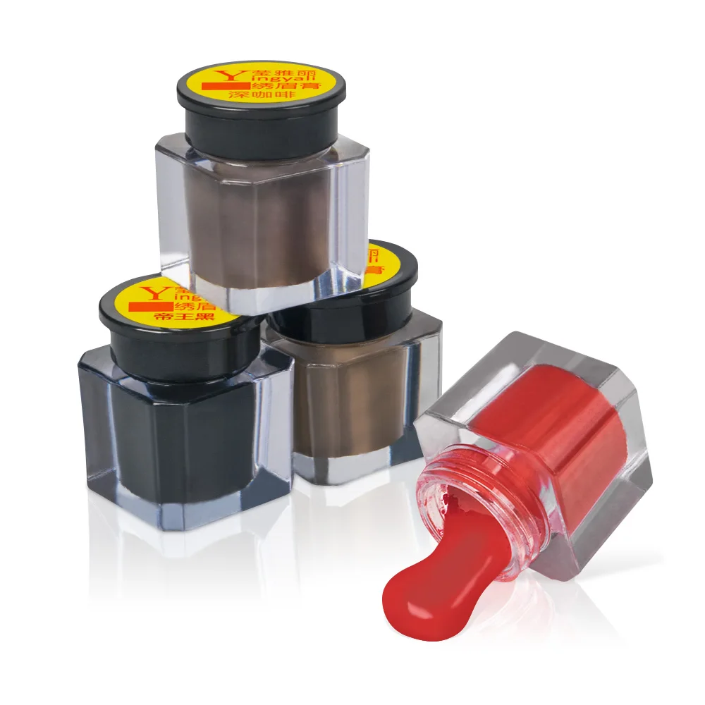 YingYaLi Safety Semi Permanent Makeup Eyebrow Inks Lips Eye Line Tattoo Color Microblading Pigment Eyebrow microblading paint