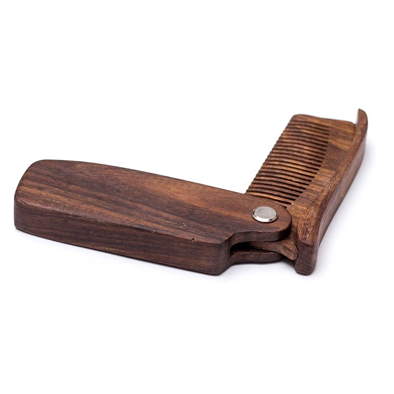 Wooden comb Natural Red Sandalwood Folding Beard Comb Durable Pocket Comb for Men