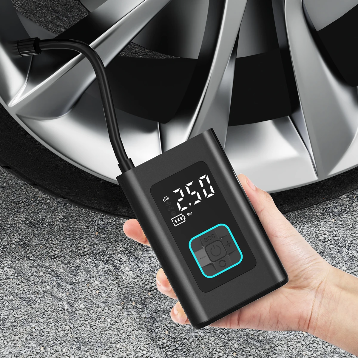 hot sale portablecar tyre inflator pump Wireless Digital Display Portable Car Air Pump Car Tire Pressure Gauge Tire Inflator