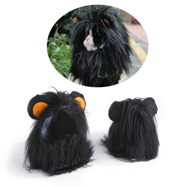 Headdress Wig Hat Pet Dog Cat Headgear Puppy Cat Costume Lion Headgear pet apparel
