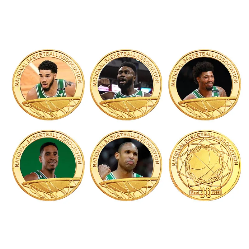 5 Pcs Gift Sport Basketball Player Star Commemorative Gold Coin Set With Case
