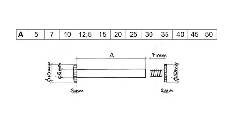 MACO Selling Furniture Assembly Screw Parts Maco Brass Album Screws Diameters 10Xm.4. Polished Nickeled Brass Album Screws