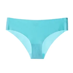 Лидер продаж, простые стринги с индивидуальным логотипом, дышащие женские трусики, Женское зимнее нижнее белье из ледяного шелка, g-стринги