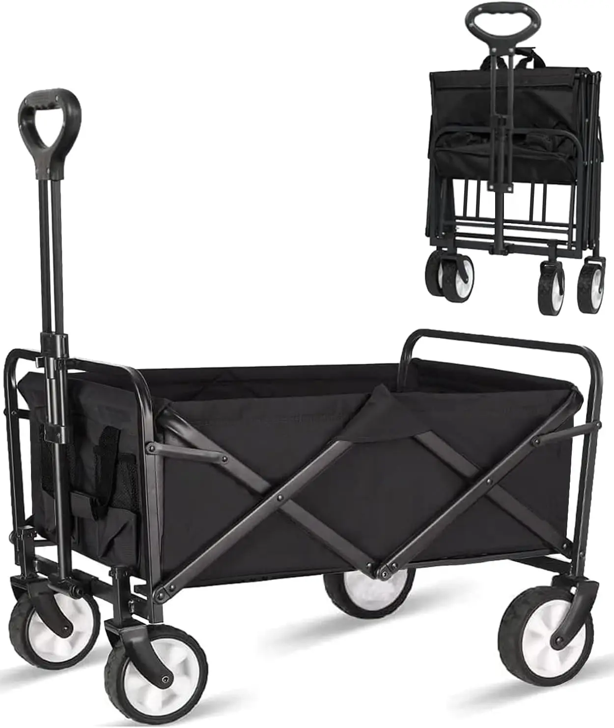 Beach Cart Large Capacity Heavy Duty Folding Portable Collapsible Wagon for Sports Shopping Camping