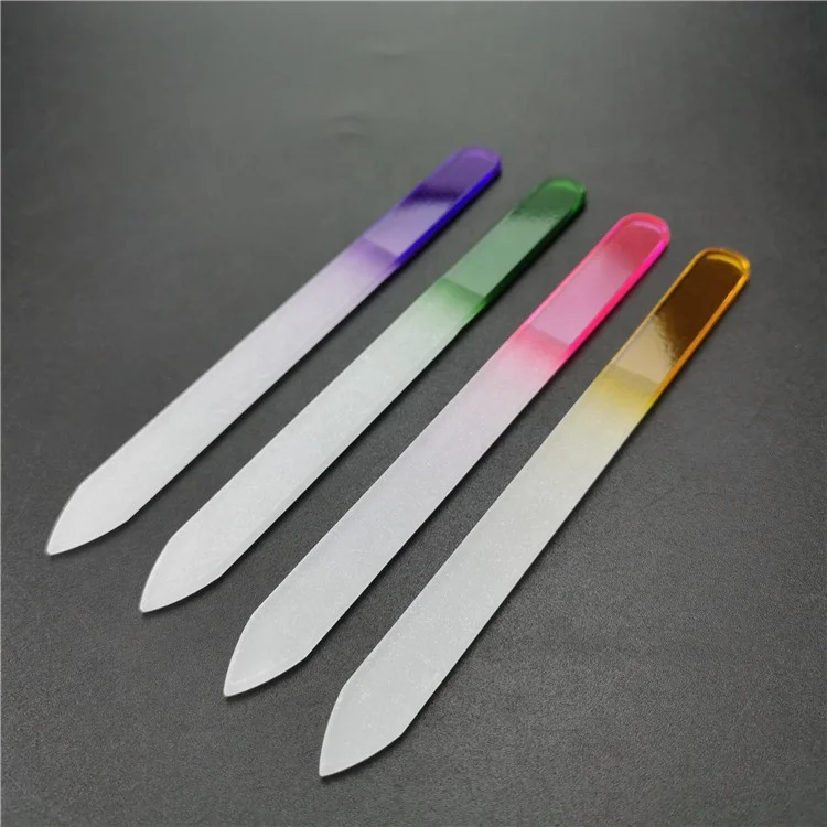 Wholesale file nail glass with case small nano shiner glass nail file Personalized Glass Crystal Nail File