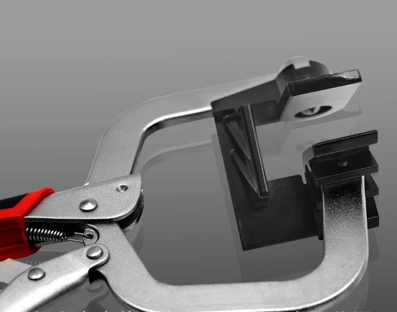Multi-Function Steel Face Right Angle Clamp With Larger Flat Swivel Pads For Woodworking Vises Grip Locking Plier