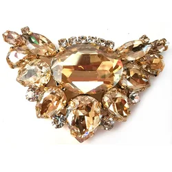 Wholesale Rhinestone glass Wedding Metal Shoe Flower Shoe Accessories For Women Shoes