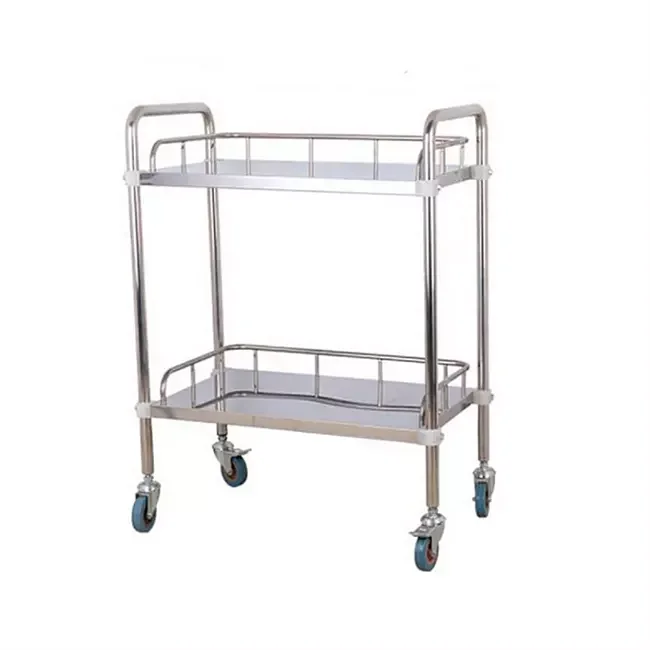 Hospital Furniture Surgical Instrument Medical Trolley Stainless Steel Hospital Trolley Medicine Cart Emergency Trolley