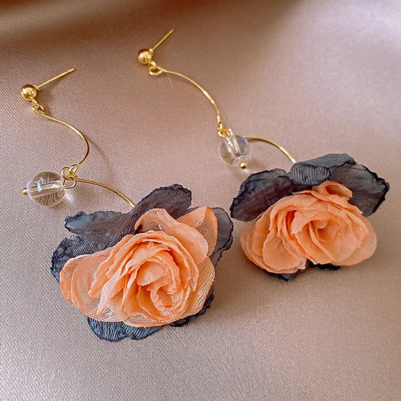 Vintage Floral Drop Earrings Girls Classic New Spring/Summer Collection Sweet Versatile Heart Design Wholesale Christian Jewelry
