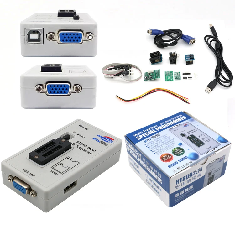 RT809F SOP 8 IC Chip with 10 adapters EMMC NAND FLASH BIOS Universal Programmer ISP Motherboard LCD High Speed RT809 SerieLvchi