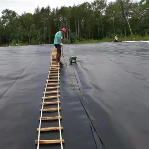 Basement top greening roof root barrier hdpe black geomembrane liners in 0.9 mm 1.2 mm thick compound with geotextiles