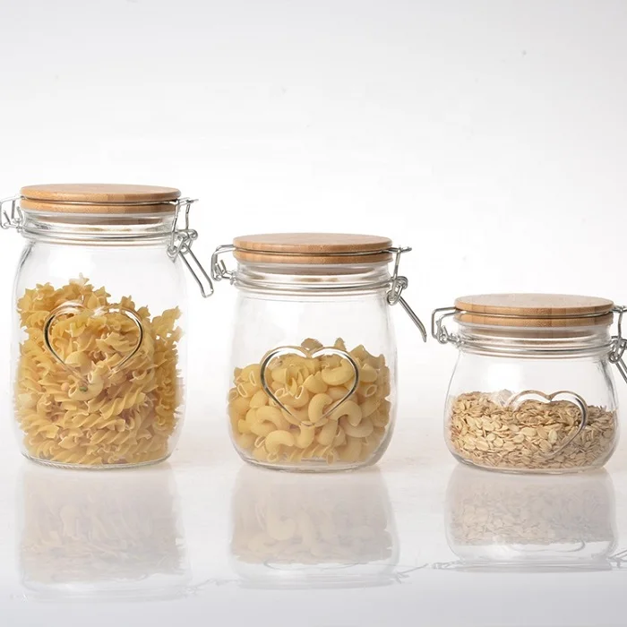 Экологически чистые герметичные контейнеры для гаек зажим стеклянная банка для хранения конфет стеклянная банка с герметичной стеклянной крышкой