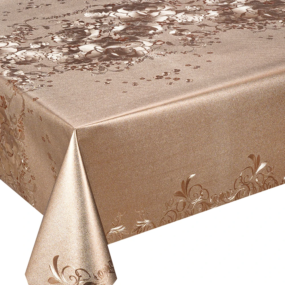 Round jacquard independent dining pvc gold foil table cover for round table