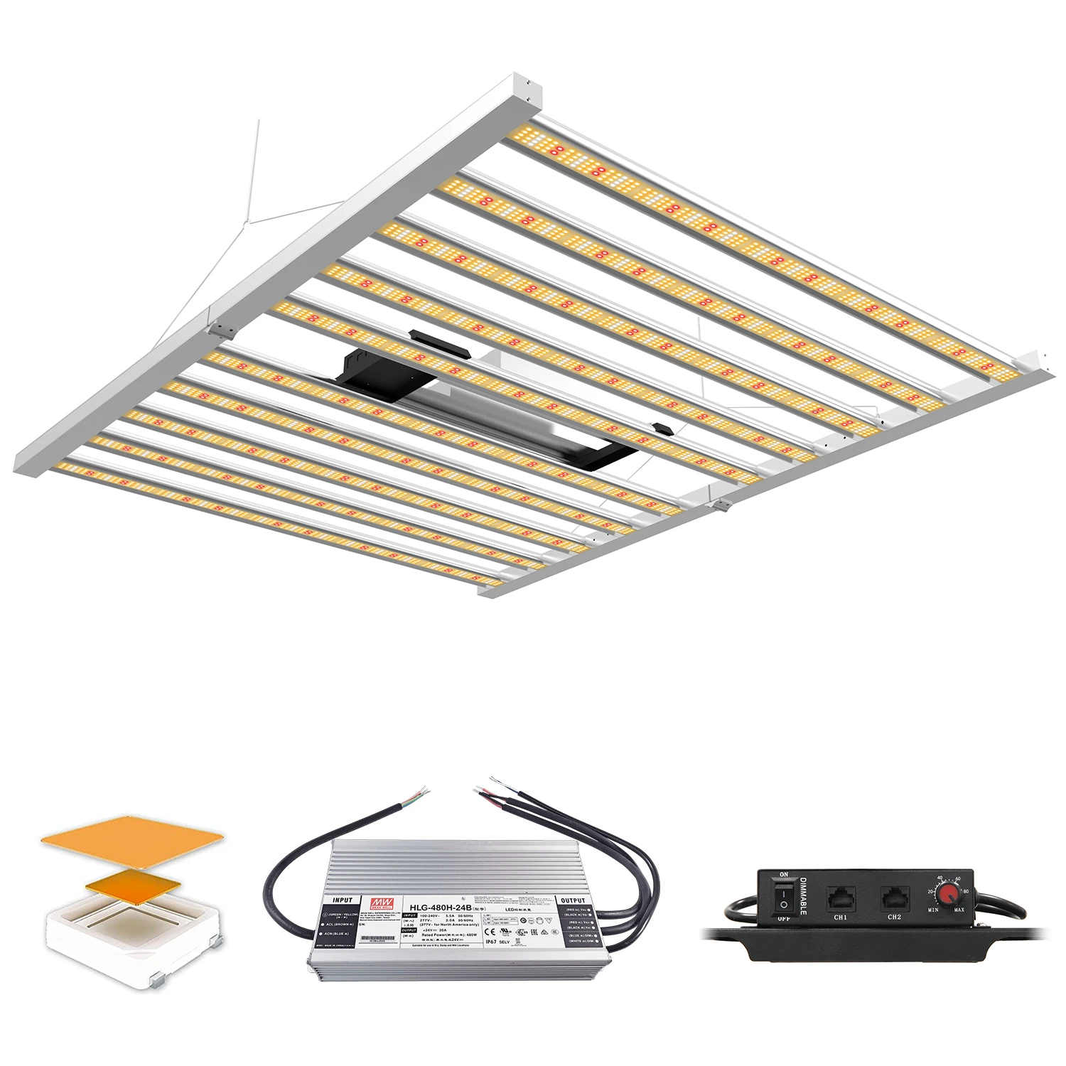 Best Full Spectrum Foldable LED Grow Light Bar 10 Strips 1000W Led for Indoor Greenhouse Plants Horticulture
