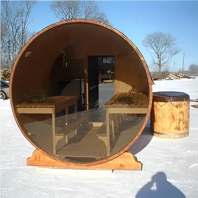 Selling Hot Selling Outdoor Solid Wood Hemlock Wet Steam Barrel Sauna Room With Temperature Sensor
