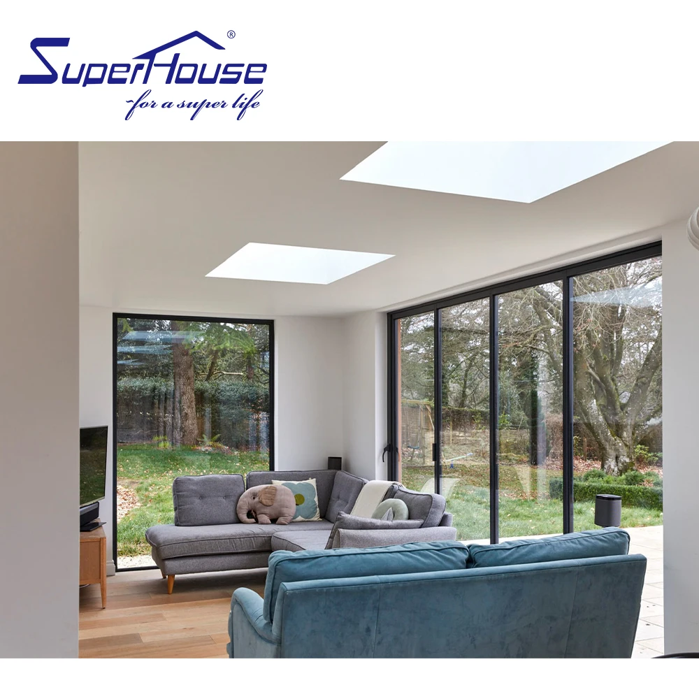 Commercial high quality impact resistance simple design sliding door aluminum slide impact door glass sliding doors