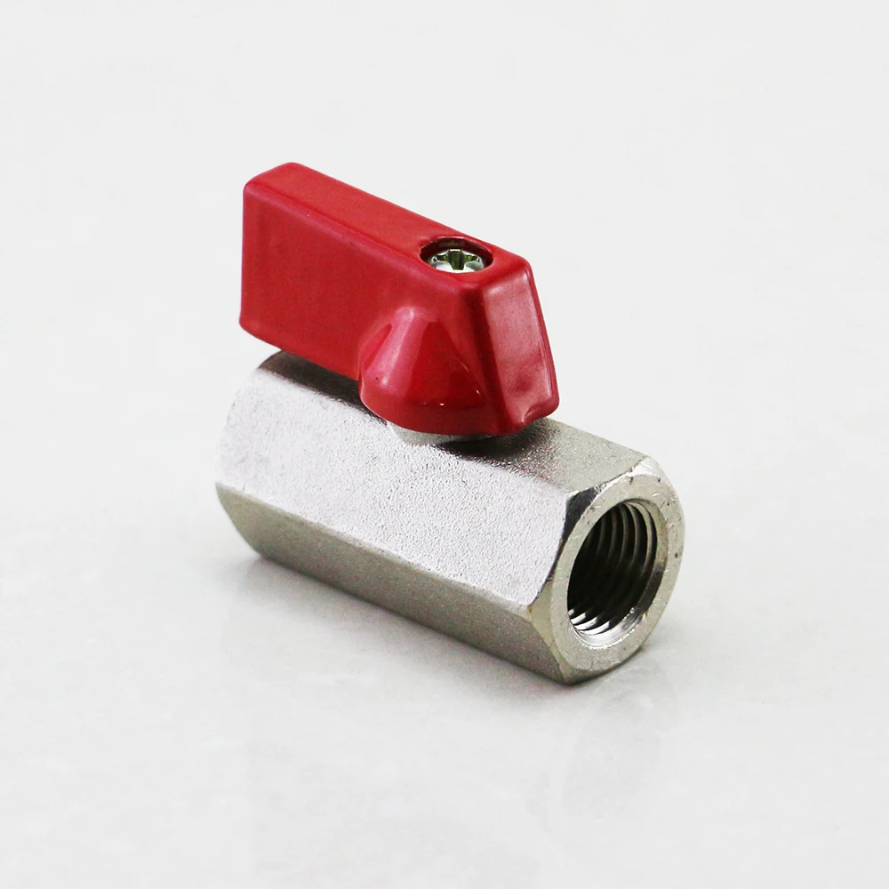 MBV-MF MBV-FF Red Color Male to Female Female to Female Handle Water Oil Gas Brass Mini Ball Valve 1/8'  1/4' 3/8'  1/2'