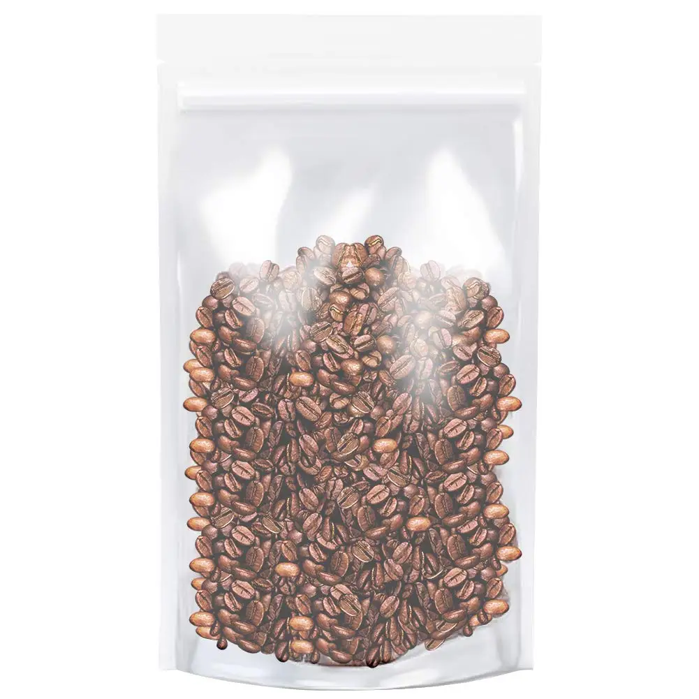 Custom Flat Bottom Aluminium Foil Clear Plastic Stand Up Pouch With Zipper Vacuum Transparent Zip Lock Bag For Food Packaging