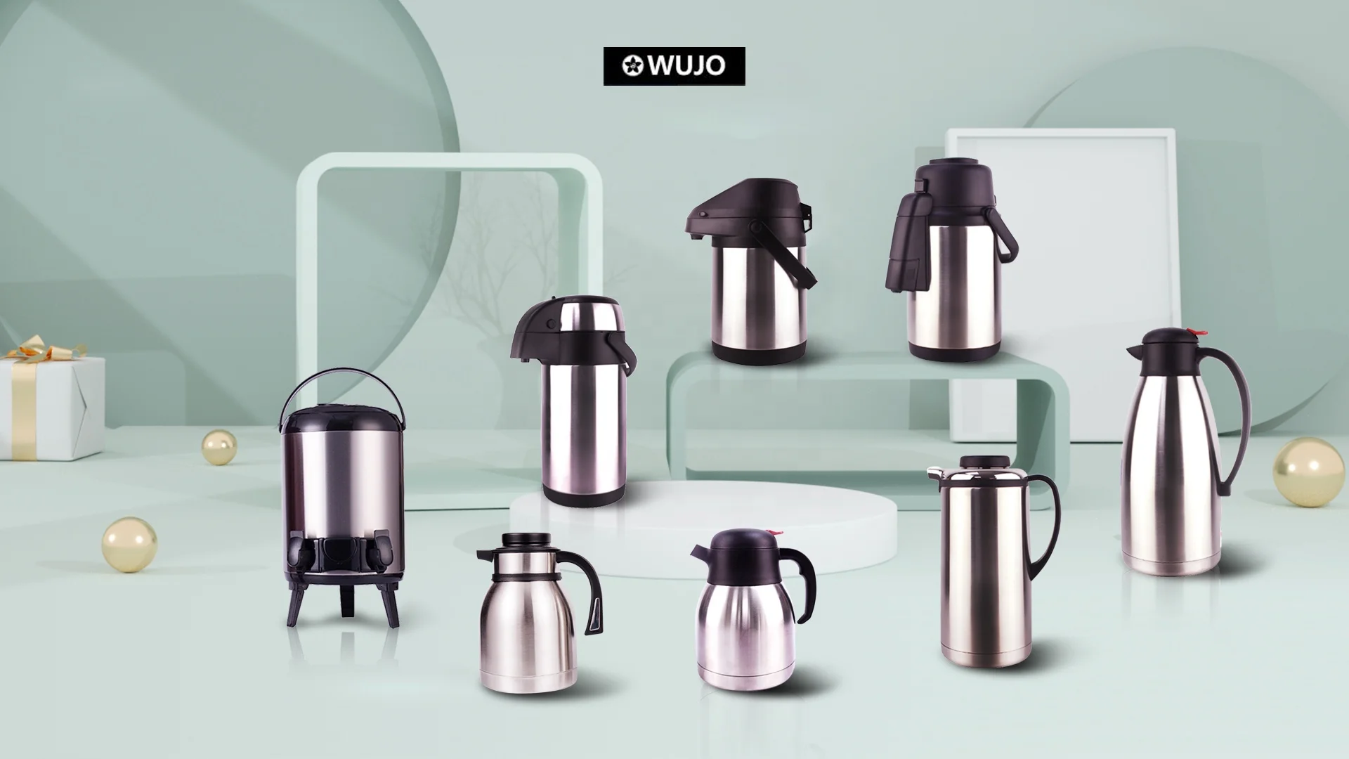 Free Sample 2l 2.5l 3l 3.5l 4l 5l Pump Commerical  Double Wall Stainless Steel Vacuum Airpot Air pot Flask Thermo Termo