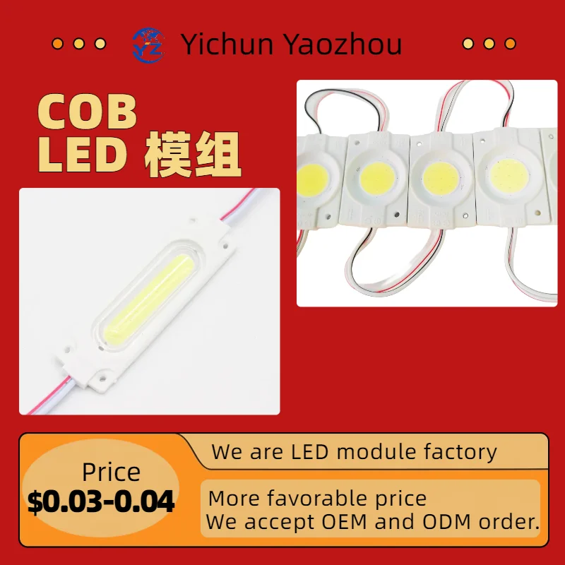 Dc12v 24V COB Led Modules Light Smd Injection Light Single Color 7019 6 Chip Waterproof Outdoor Ip67 Cob Module For Sign Box