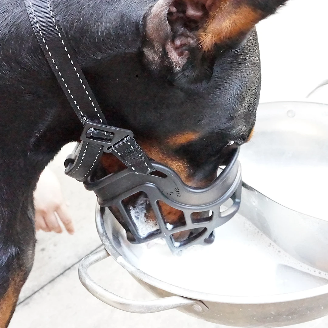 Factory OEM ODM anti biting stop chewing bark dog pet muzzle TPE and nylon dog muzzle