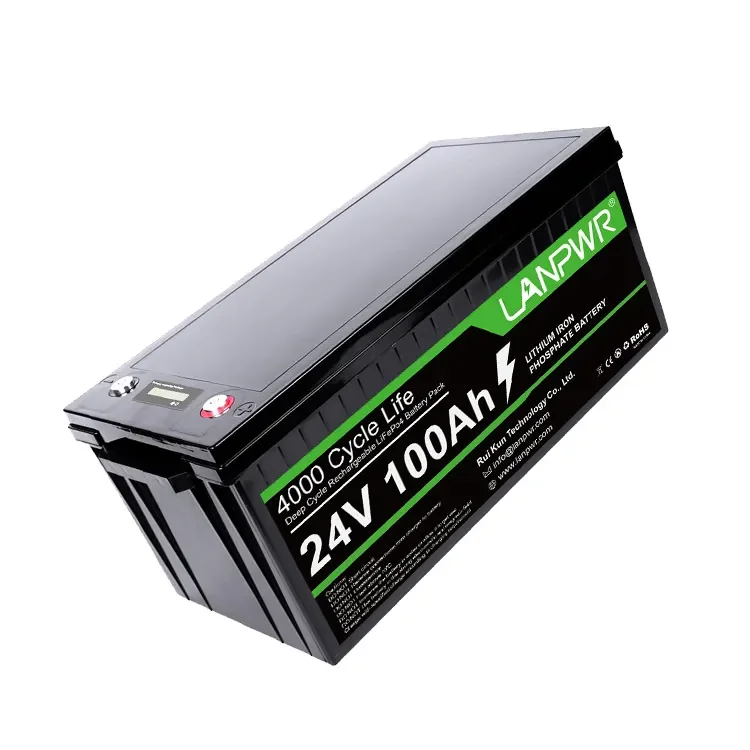 Cheap High Quality Lifepo4 100ah Lithium Iron Phosphate Storage Battery 24 Volt LANPWR Power Supply Germany Warehouse