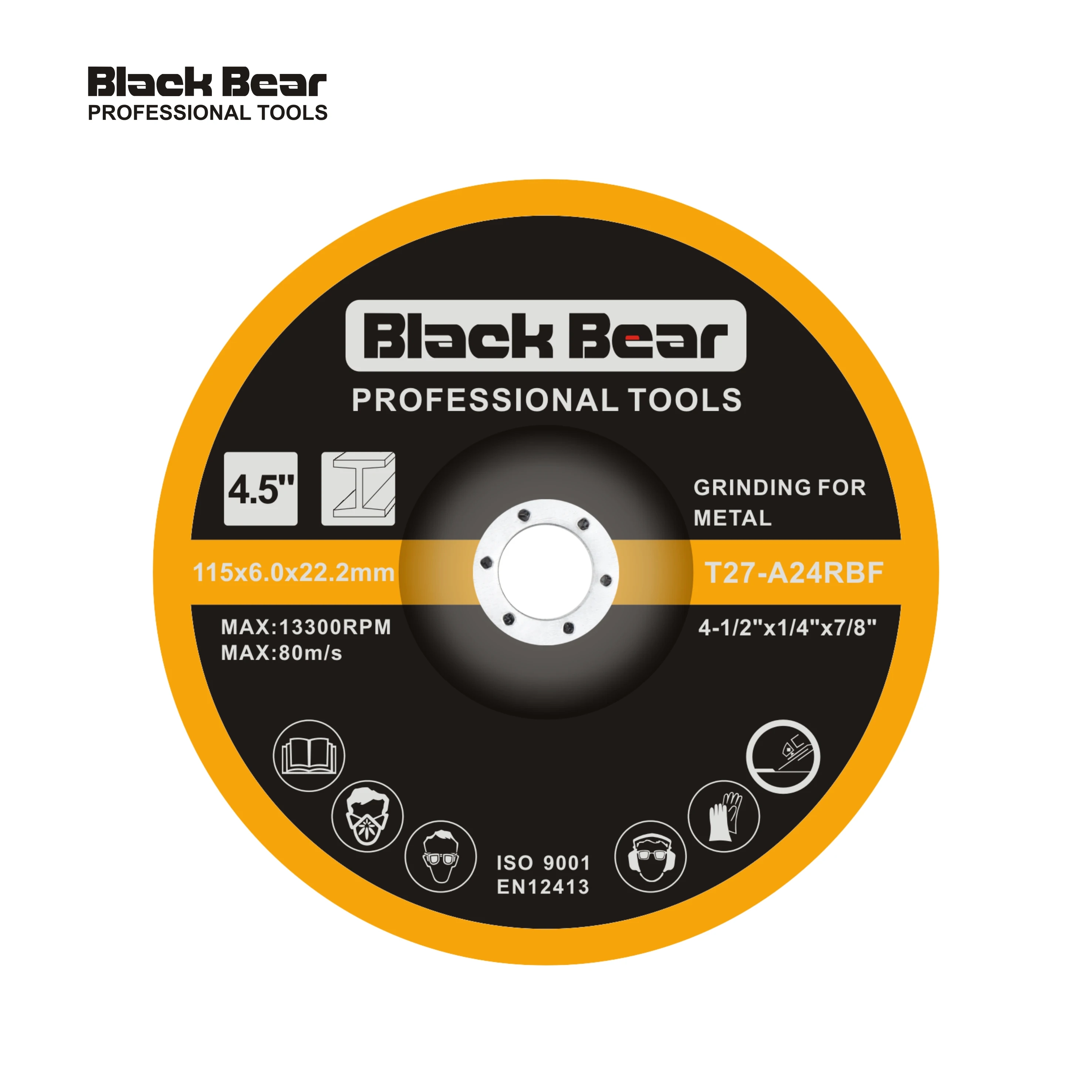 BLACK BEAR 4.5Inch 115MM T27 grinding disc for metal abrasive cutting disc for inox