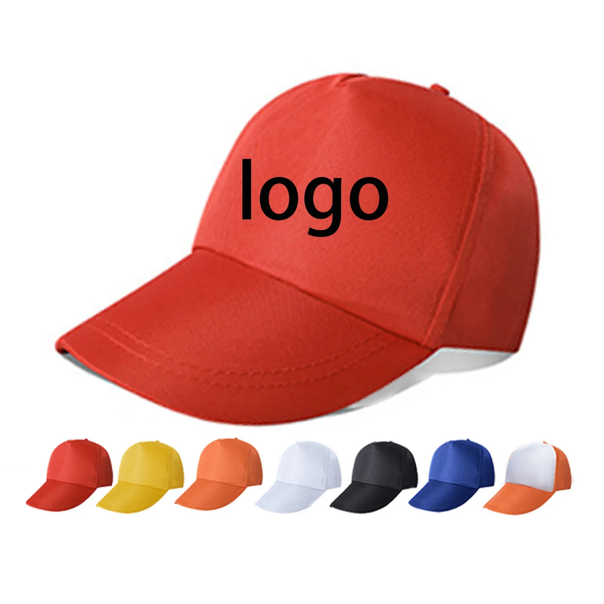 Wholesale Solid Color OEM Embroidered Printed Customizable Logo 5-PANELS Baseball Cap Hat Custom Caps Hat For Men And Women