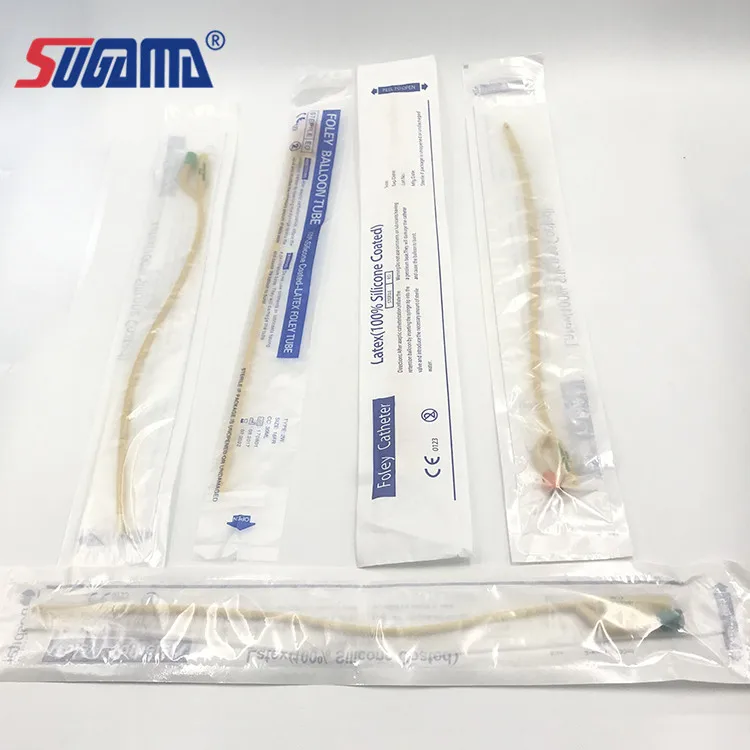medical 2 way or 3 way foley urine catheter urethral catheter tube for male