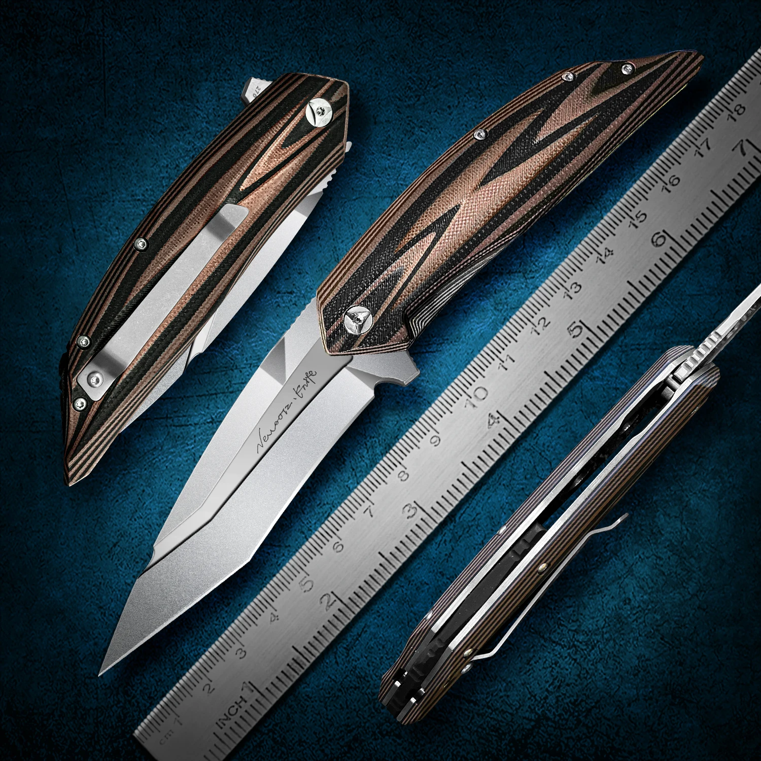 3.8 Inch DC53 Steel Brown G10 Handle Folding Blades Pocket Knife For Outdoor Camping Hunting Survival Tools