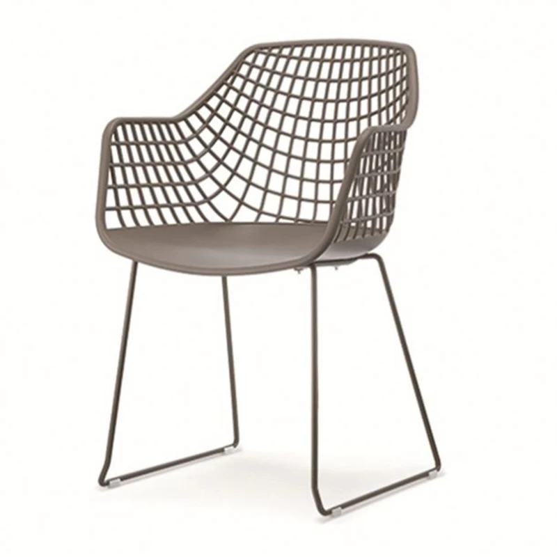 New Product Hot Sale Molding Chairs Mesh Back Pp Seat Cheaper Price Plastic Chair with Metal Frame Legs Dining Chair Modern