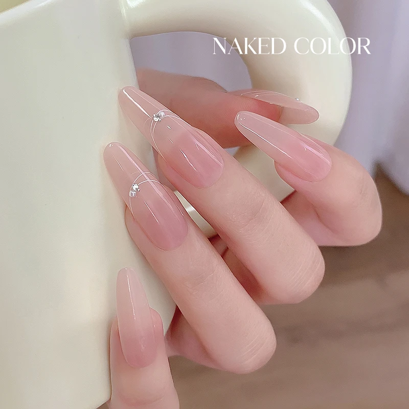 Crystal Glass Gel Nails Non Toxic Natural Color Pink Nude Jelly Translucent Gel Polish Custom Logo Nail Polish Gel Wholesale