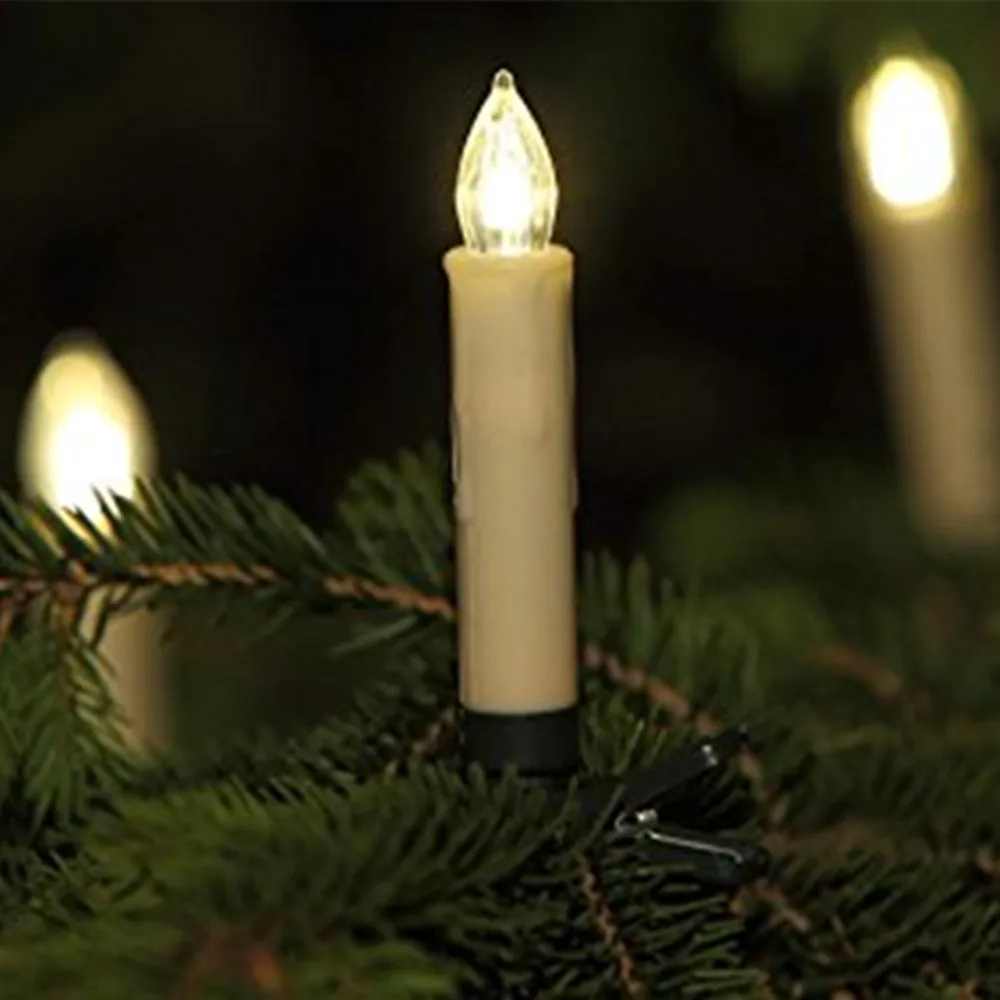 Set of 10  indoor battery operated flameless plastic wireless led candles with remote