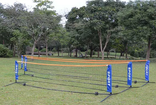 Portable Badminton / tennis racket net set with Steel post / PE net packed in a carry bag