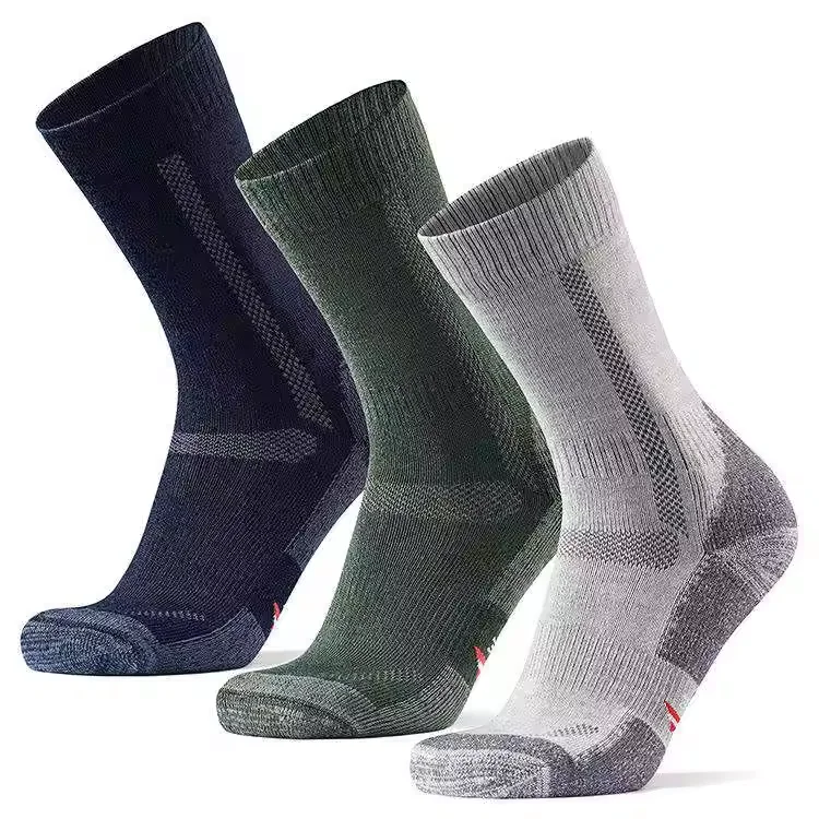 Custom logo sock Merino wool thick wool socks Cushioned Trekking Work Outdoor Hiking Men Socks