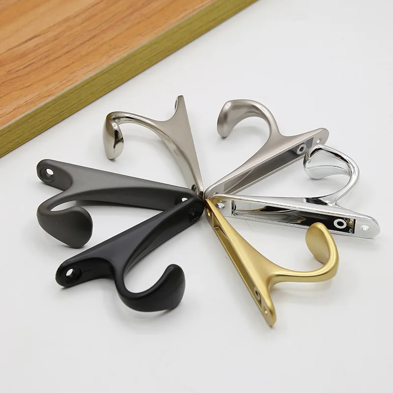 Metal Vintage Double Prong Wall Hanging Hooks Coat Cabinet Clothes Hook wholesale
