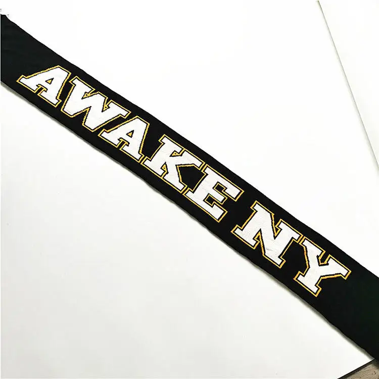 GUOOU 2023 World football fan scarf European and American fashion English Jacquard LOGO knitted scarf Air layer jacquard scarf