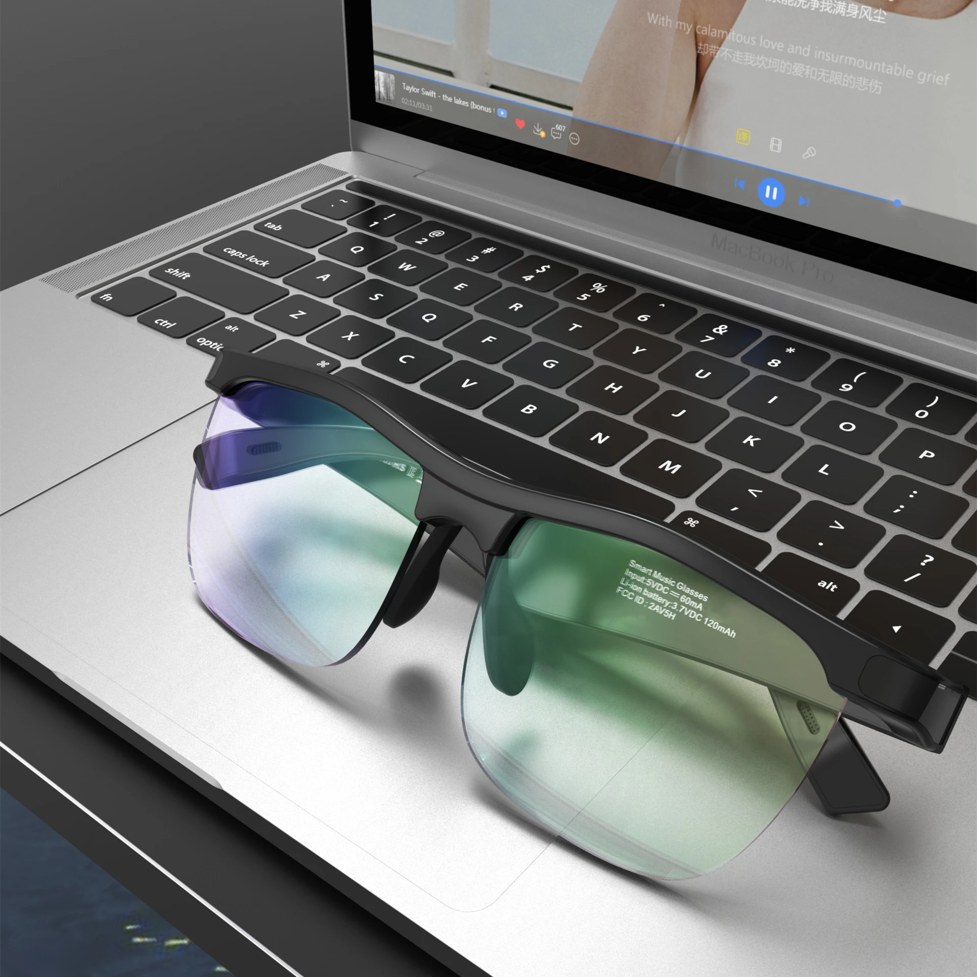 2022 New Intelligent Audio 3D Smart Glasses J1 Half Rim TWS Wireless Sunglasses Wearable Device Music Mp3 Bass Stereo Microphone