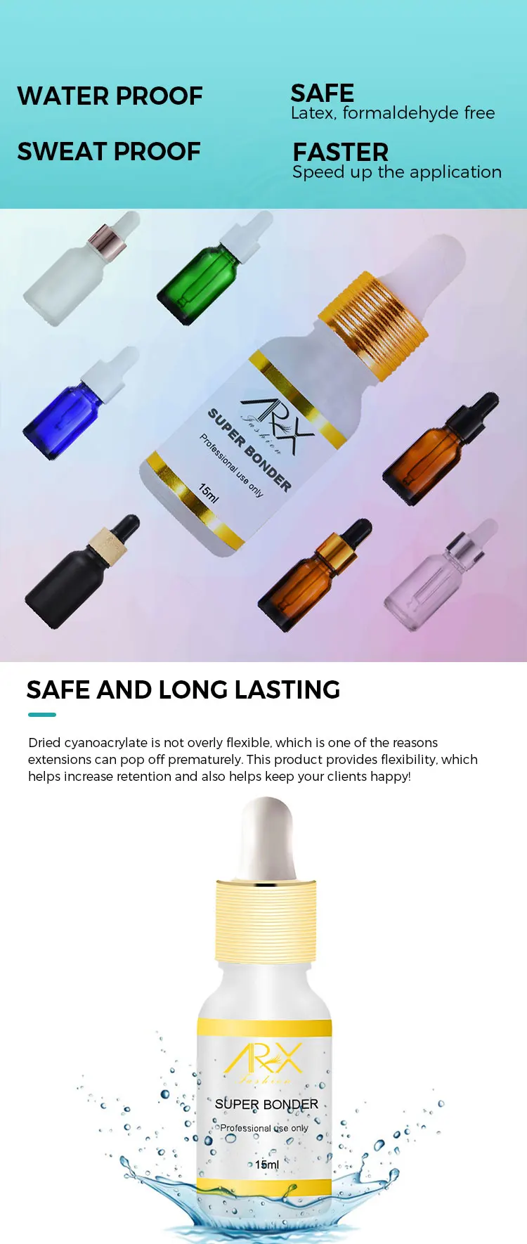 Private Label Maximum Glue Retention Glue Bond Lasting Latex Free Eyelash Extension Glue Super Bonder