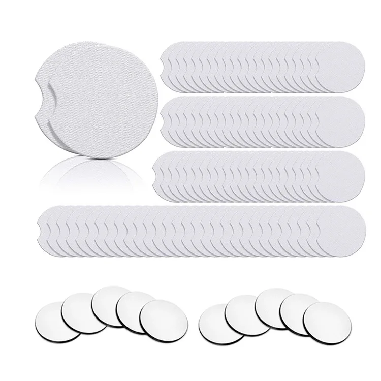 RTS Anti-slip Blank DIY Neoprene/rubber Cup Holder Coasters Custom Printing Sublimation Car Coasters