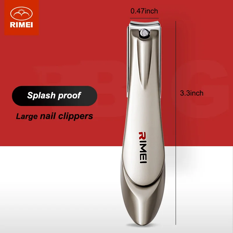 RIMEI  Nail Clippers with Catcher Professional Fingernail Clippers with Built-in Nail File Sharp durable Nail Cutters Trimmers