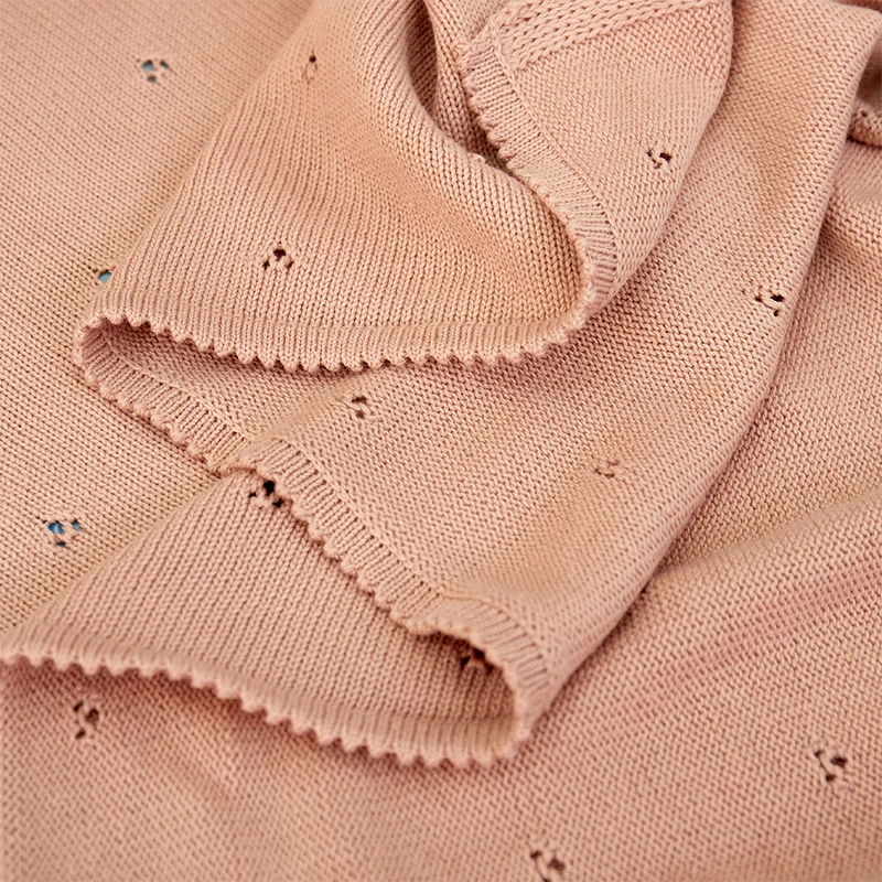 Handmade Baby Cotton Knitted Blanket Baby Stroller Blanket For Newborns Crochet