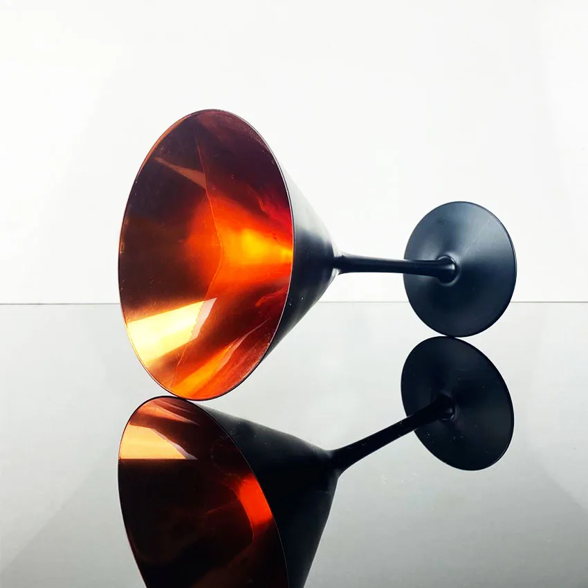 Elegant Black Gold Colored Cocktail 320ml Martini Glass Party Barware