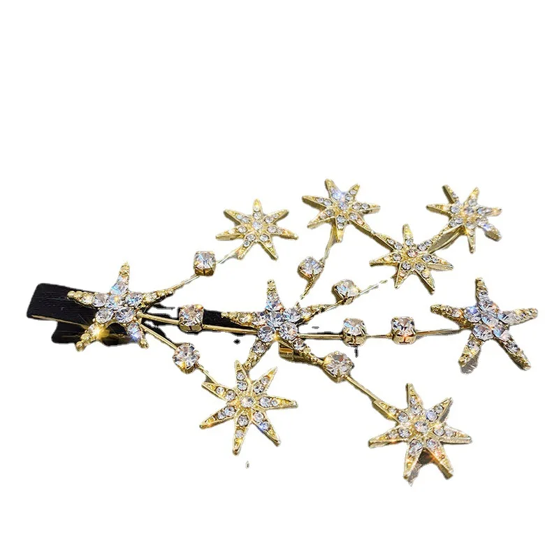 
New Hairpin Female Personality Star Tree Branch Rhinestone Duckbill Clip Korean Version Of The Back Of The Head Clip Accessories 