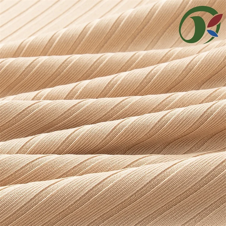 Milk Silk Pit Strips 95% Polyester 5% Spandex Stretch Ribbed Knitted Fabric Material Suitable for clothing